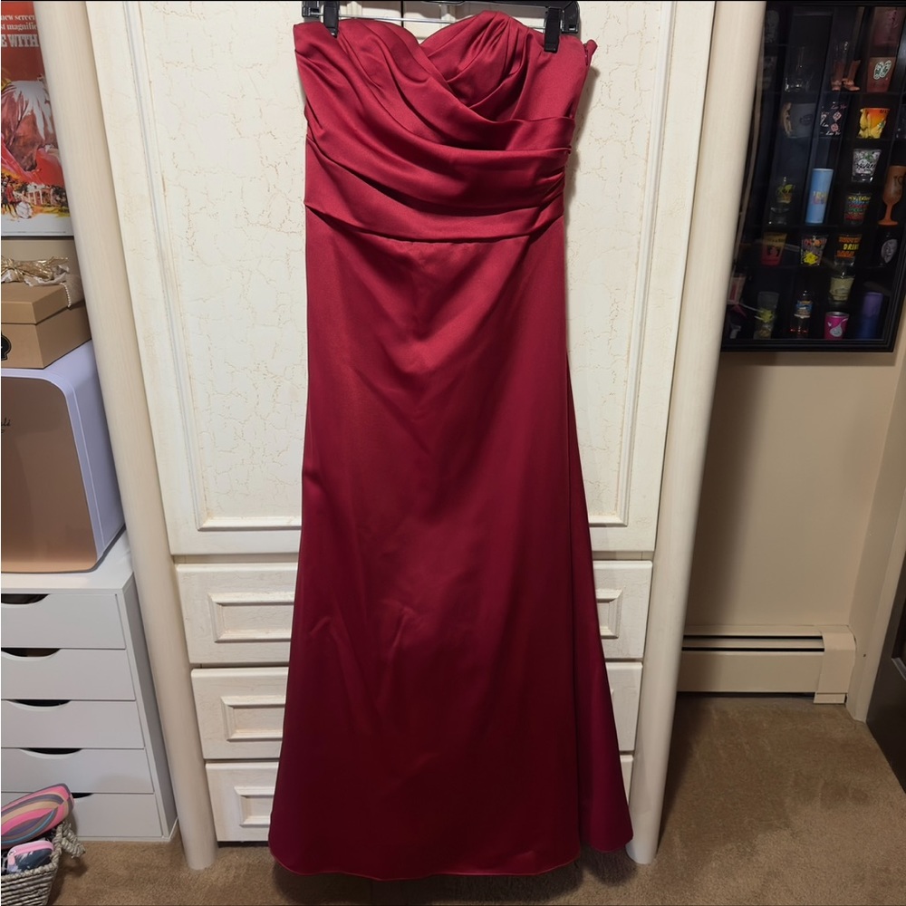 Dark red bridesmaid dress